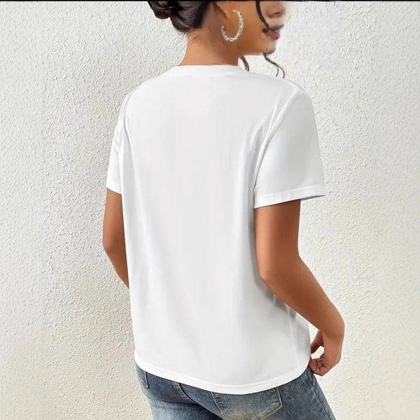 Women Floral Back-In-Time Patterned Everyday White T-Shirt alternatif görünüm