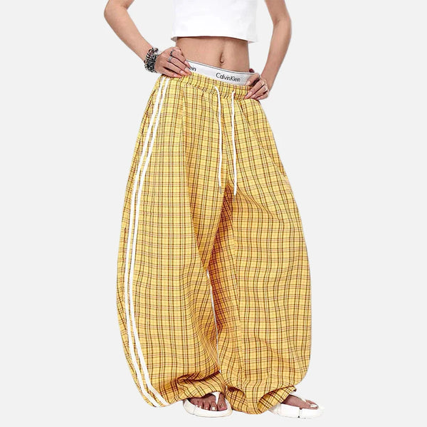 Plaid Stretch Wide-Leg alternatif görünüm