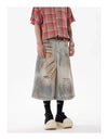 Heritage Rust Dyed Wide Leg Denim Shorts
