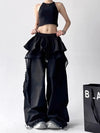 Contrast Lace Splice Wide-Leg