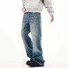 Lightning Pattern Bell Leg Denim Trousers
