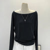 Cotton One-Shoulder Cozy Long Top