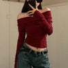 Off-Shoulder Extended-Arm Top