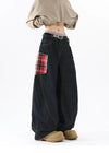 Black Bell Leg Denim Trousers Denim