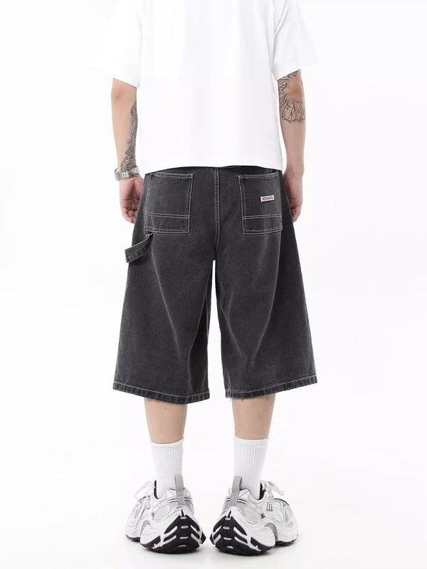 90's Relaxed Rinse Denim Shorts alternatif görünüm