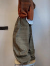 Oversized Check Flow Wide-Leg