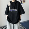 Ice-Cap On-Point Drop-Shoulder Hip Hop Hooded T-Shirt