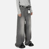 2000s Woodland Print Draped Floor Bell Leg Denim