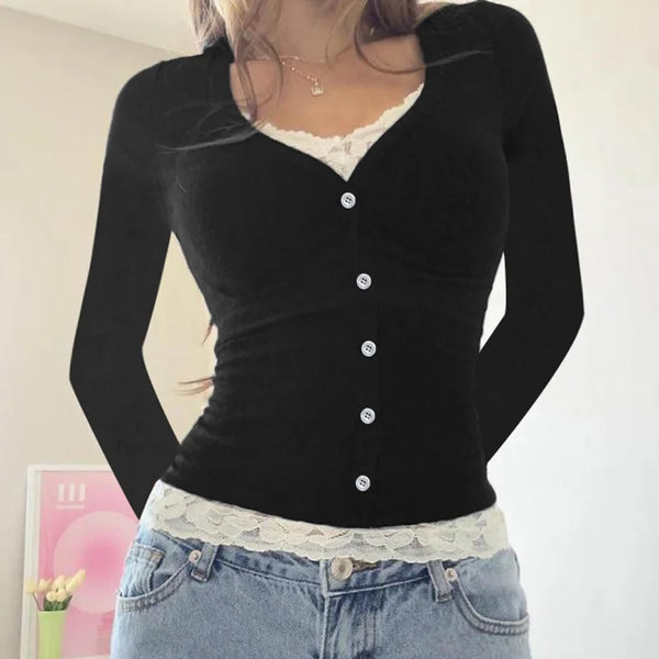 Corset Lace Knit Top