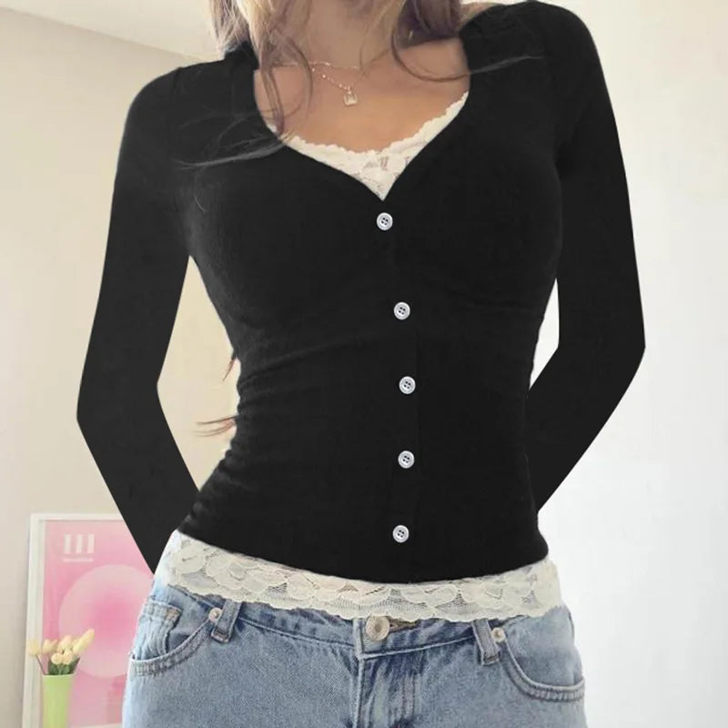 Corset Lace Knit Top