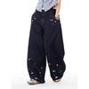Comfortable Urban Beat Kpop Cartoon Print Bell Leg Denim