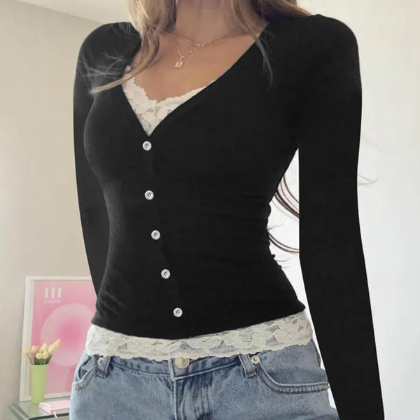 Corset Lace Knit Top alternatif görünüm