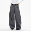 Curved Hem Solid Trousers