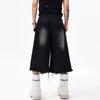 Metro Broken Hole Denim Shorts