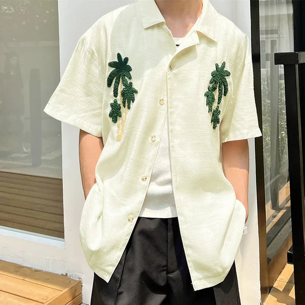 Warm Panel Lapel Short Sleeve Top