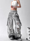 2000s Metro High-Rise Bell Leg Torn Denim