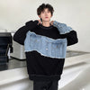 Denim Crossover Sweatshirt