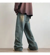 Vintage Wide Leg Jean Pantolon, yakın çekim — Navra Wear