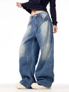 Wardrobe Staple Lightning Pattern Bell Leg Denim