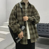 Mens Street Luxury Plaid Casual Long Top