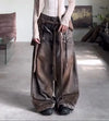Yıkanmış Batik Desenli Jean Pantolon, yakın çekim — Navra Wear