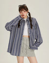 Stripe Easy Long Sleeve Casual Top