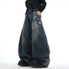 Metal chain decorate loose wide Leg Denim