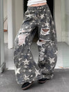 Camo Destroyed Easy Cut Boyfriend Denim