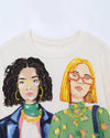 Kadın Baskılı Polar Sweatshirt, yakın çekim — Navra Wear