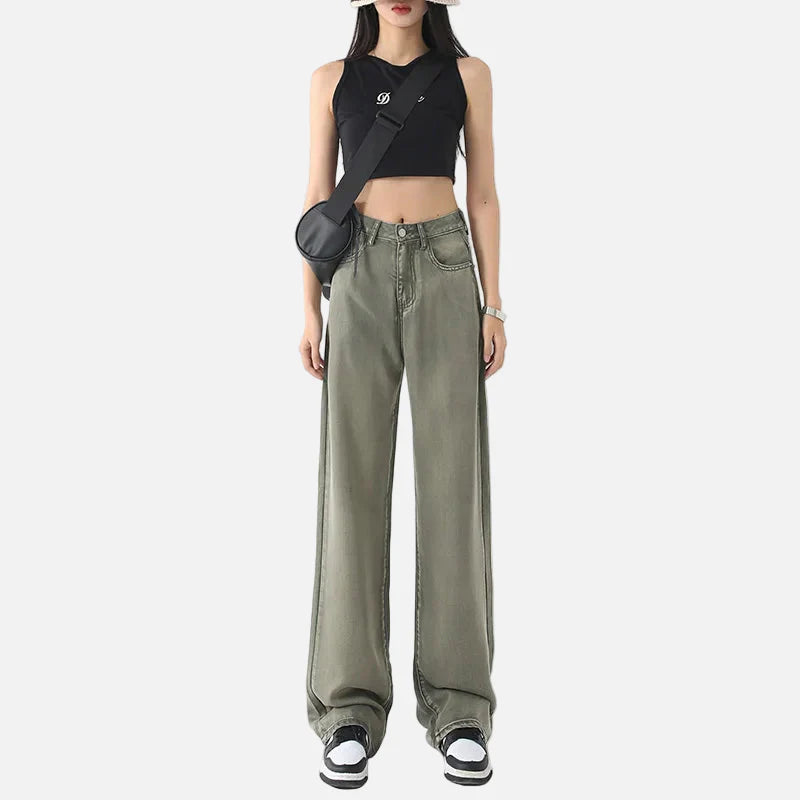 Flexible Slim High Waisted Bell Leg Denim
