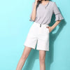 Polished Button Front High-Rise Shorts