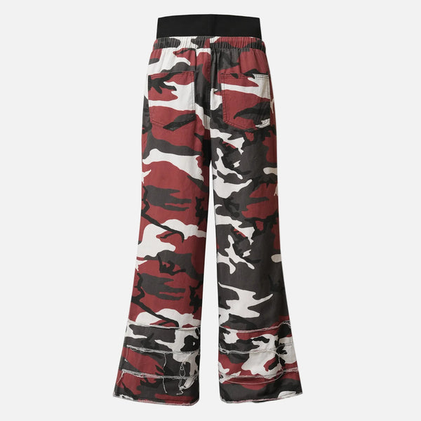Elastic Waist Drawstring Woodland Bell Denim