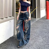 Breathable Rinse Torn High-Rise Denim