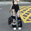 Elevated High-Rise Torn Dark Denim