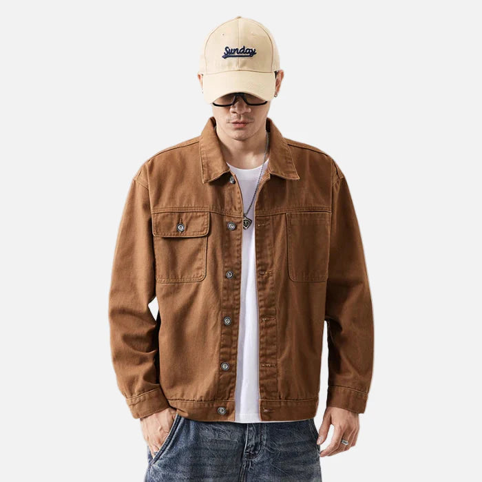 Elevated 2000s Fitted Safari Denim Jacket