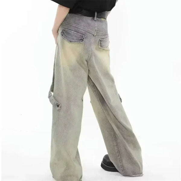 Metro Faded Urban Beat Bell Leg Relaxed Denim alternatif görünüm