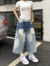 2000s Metro High-Rise Torn Denim Shorts