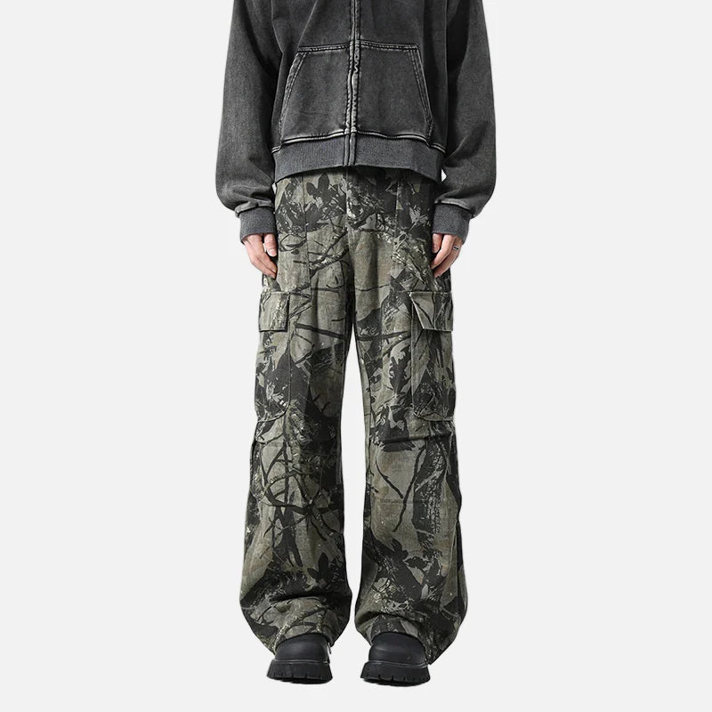 2000s Leaf Print Woodland Casual Pants