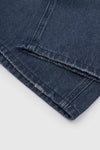 Yıkanmış Color Block Jean Şort, stil görünüm — Navra Wear