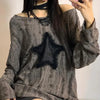 Ripped Radiance Five-Point Long-sleeved T-Shirt