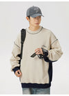 Patchwork Oversize Termal Sweatshirt, stil görünüm — Navra Wear