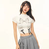 Throwback Bow Short Sleeve Above-Waist T-Shirt