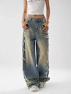 Heritage Faded Blue Stacked Wide Denim
