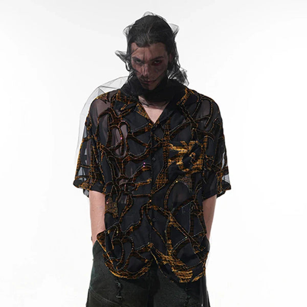 Serpent Diamond Loose Lapel Short Top alternatif görünüm