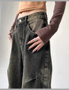 Durable Relaxed Mid Waist Bell Leg Denim