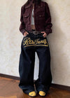 2000s Seoul Style Letter Print Denim