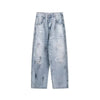 Torn Relaxed Graphic Printed Denim