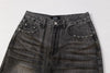 Men Scratch Faded Torn Classic Leg Denim