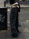 Women Rinse Black Relaxed Utility Denim