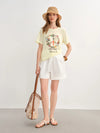 Ventilated Botanical Print Curve Sculpting T-Shirt